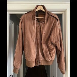Genuine Brown Leather Bomber Jacket